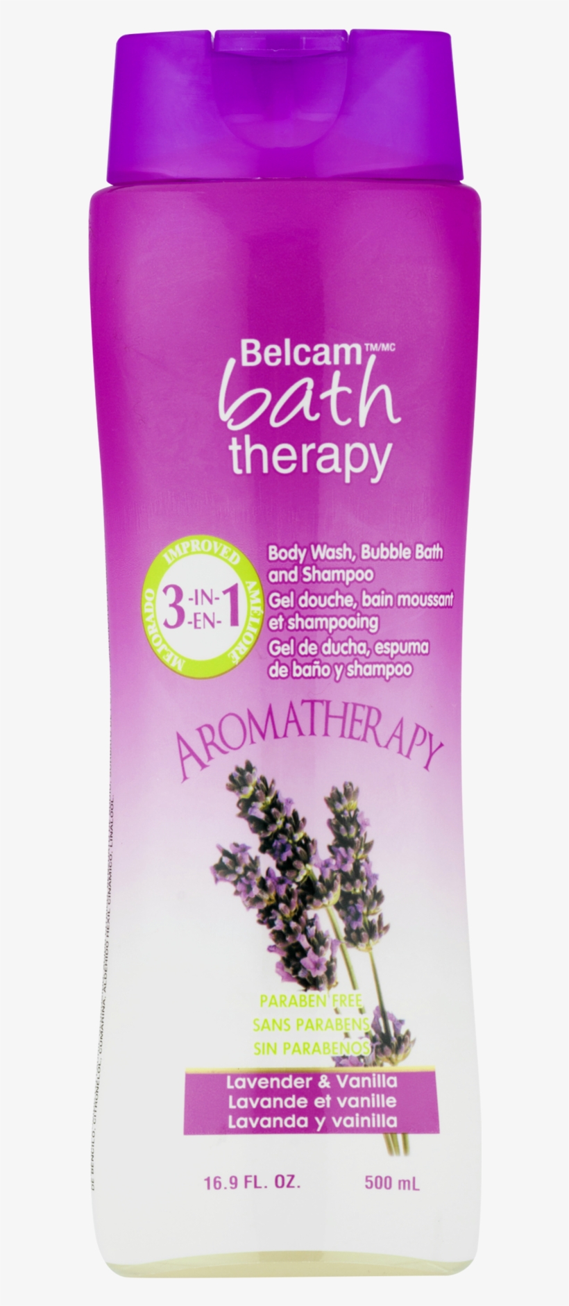 Belcam Aromatherapy Body Wash, Bubble Bath And Shampoo - Bottle, transparent png #8124704