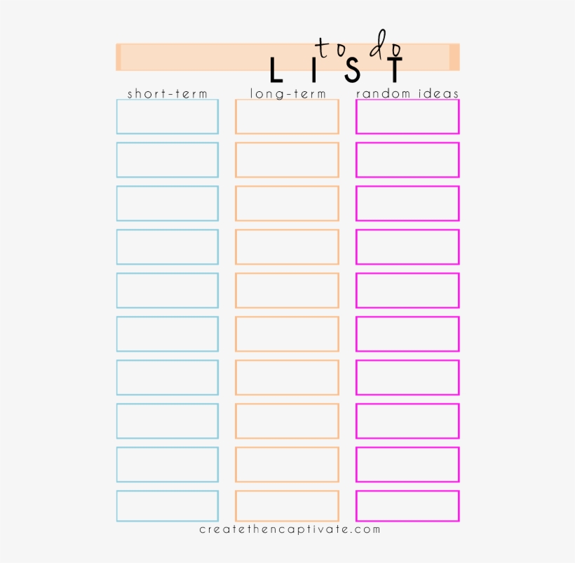 Free To Do List Printable - Document, transparent png #8125147