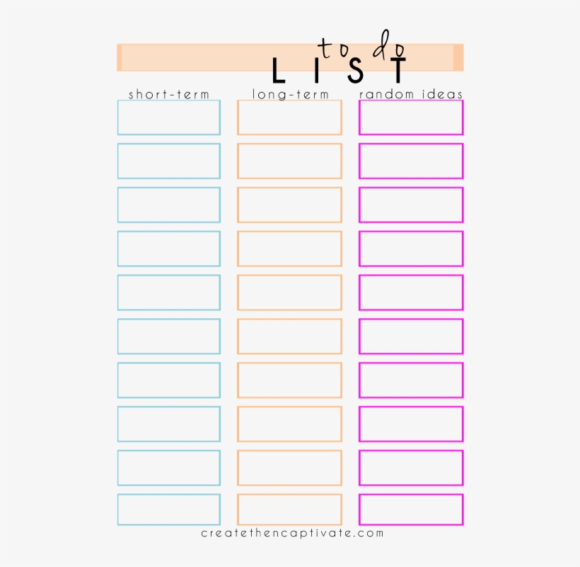 Free To Do List Printable - Document, transparent png #8125147