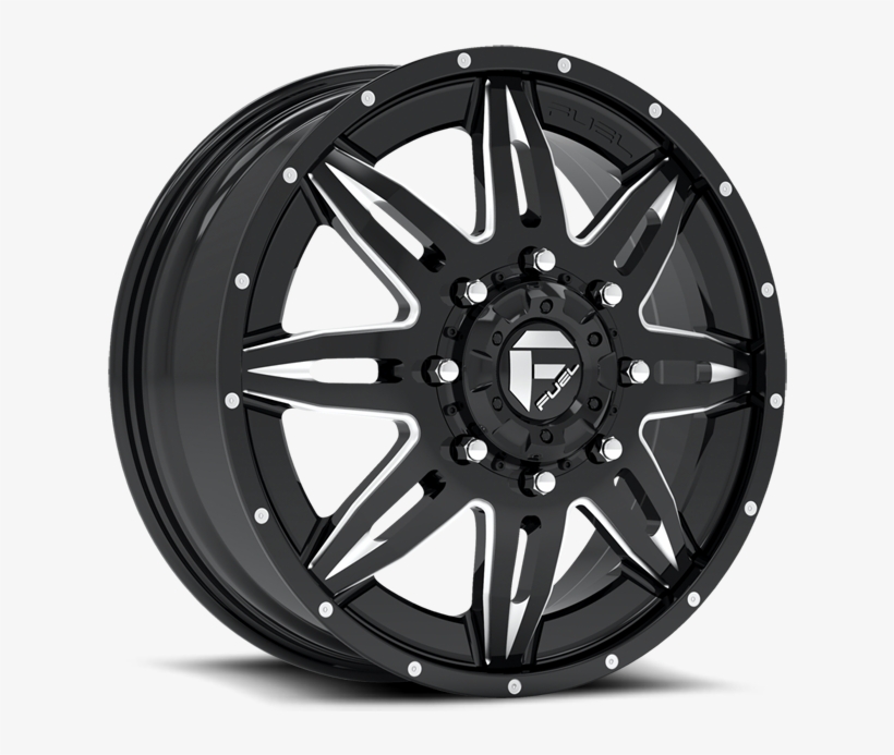 8 Lug Lethal Dually Front - 20 Inch Black Alloy Wheels, transparent png #8125504