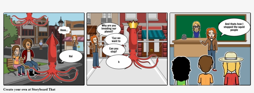 Attack Of The Squid People - Cartoon, transparent png #8125506