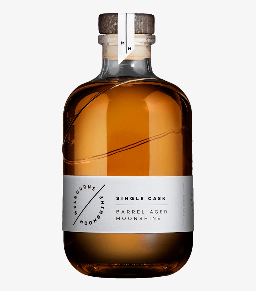 Melbourne Moonshine Single Cask Barrel-aged Moonshine - Glass Bottle, transparent png #8126930
