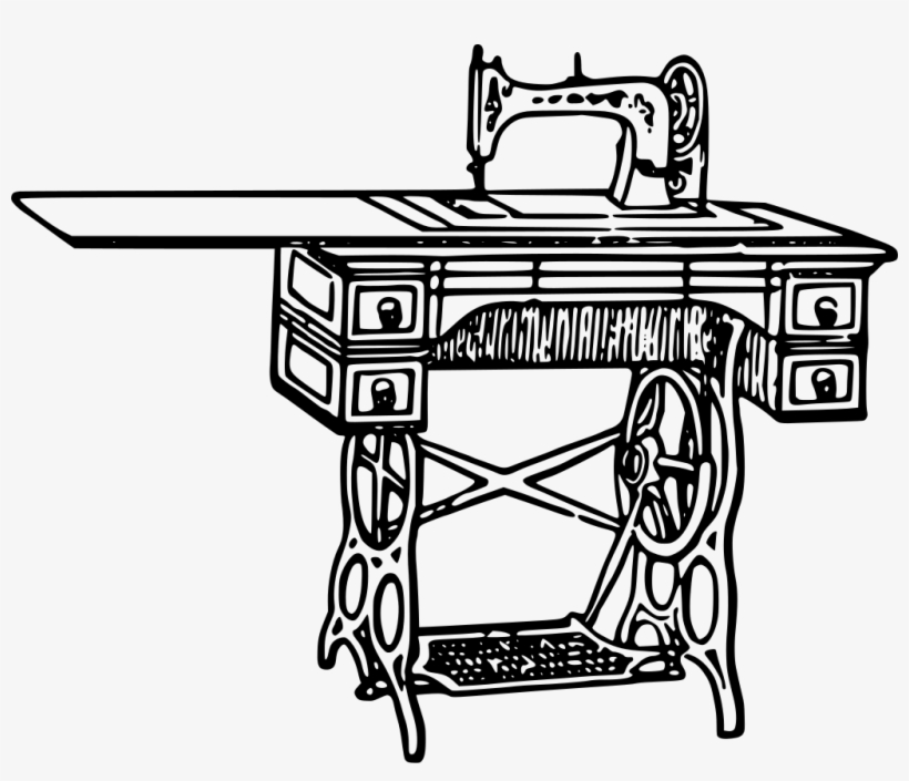 Vintage sewing machine sketch tailor studio Vector Image