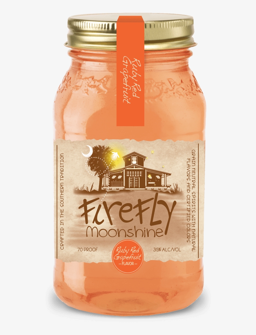 Firefly Distillery Ruby Red Grapefruit Moonshine - Firefly Peach Moonshine Whisky, transparent png #8127561