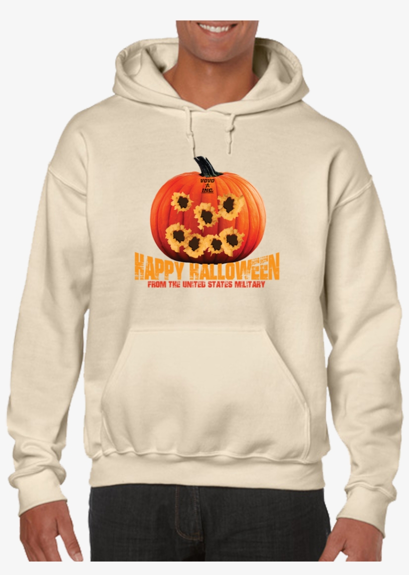 Tactical Halloween Pumpkin Bullet Hole Carving Pullover - Gildan Heavy Blend Hoodie Light Pink, transparent png #8128020