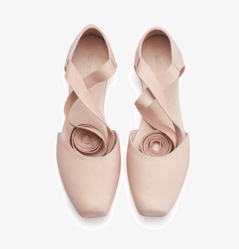 Ana, Blush Pink Leather Ballerina Shoes - Ballerina Shoes, transparent png #8128415