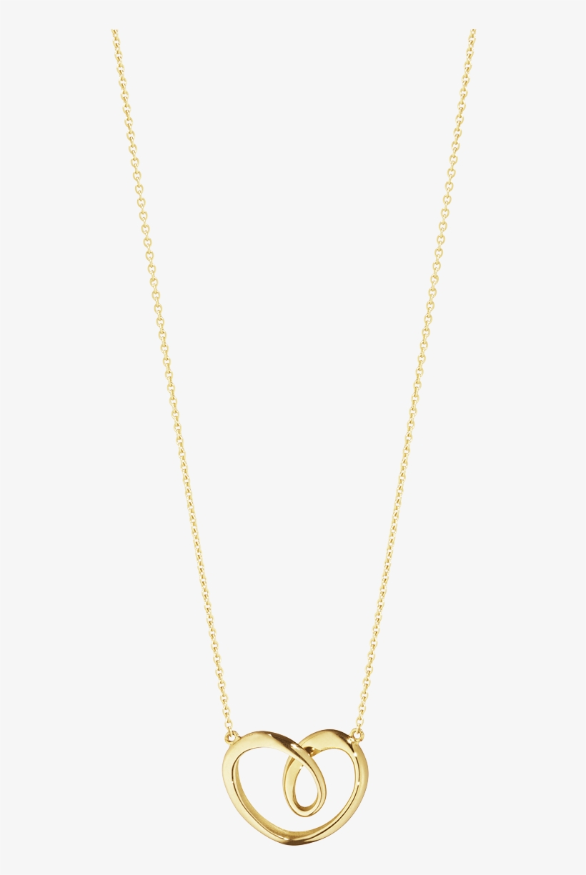 Georg Jensen 18ct Yellow Gold Heart Pendant - Gold Chain With Attached Pendant, transparent png #8128417