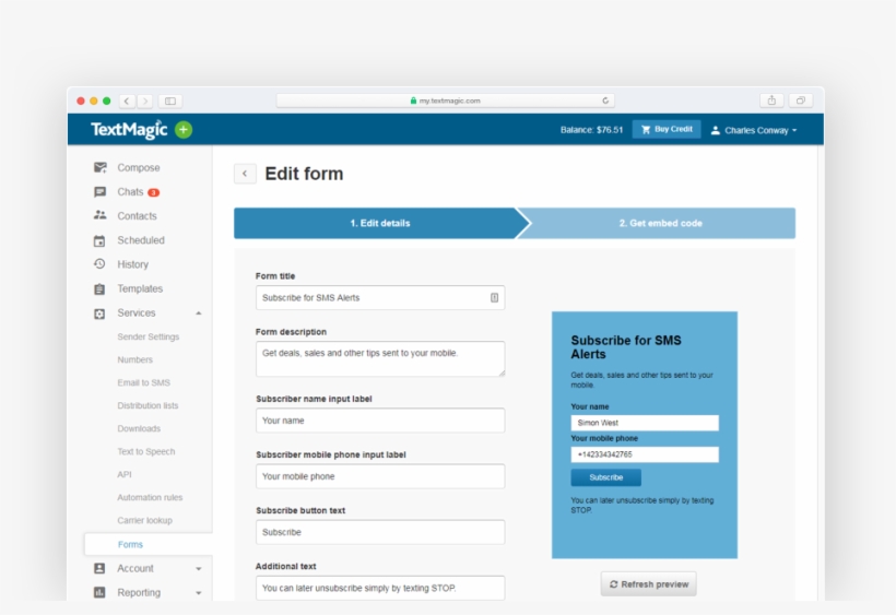Grow Your Contacts Lists With Subscribe Forms - Textmagic Keyword Add, transparent png #8130387