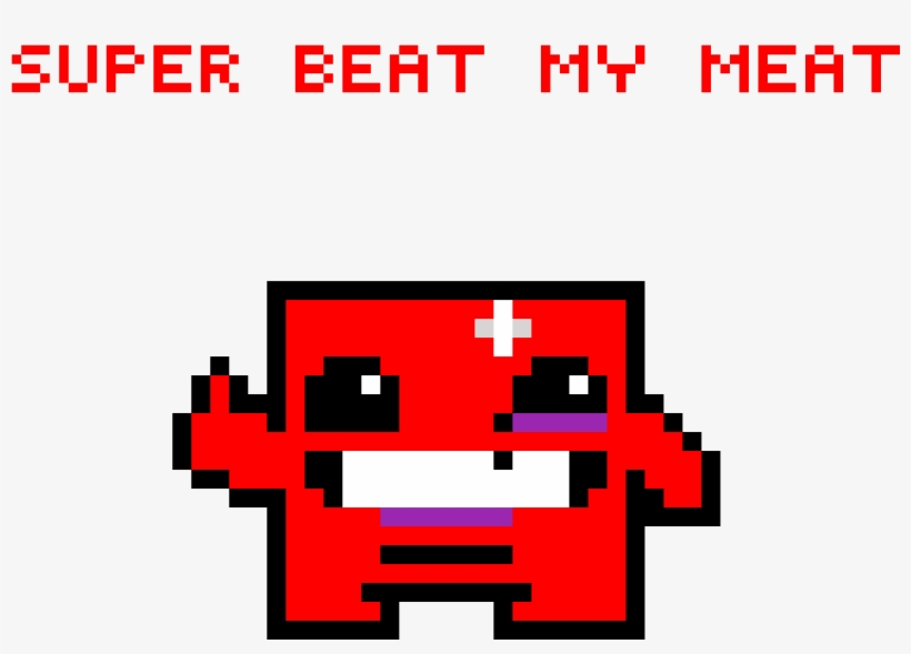Super Beat My Meat Boy - Super Meat Boy Pixel Art, transparent png #8130423