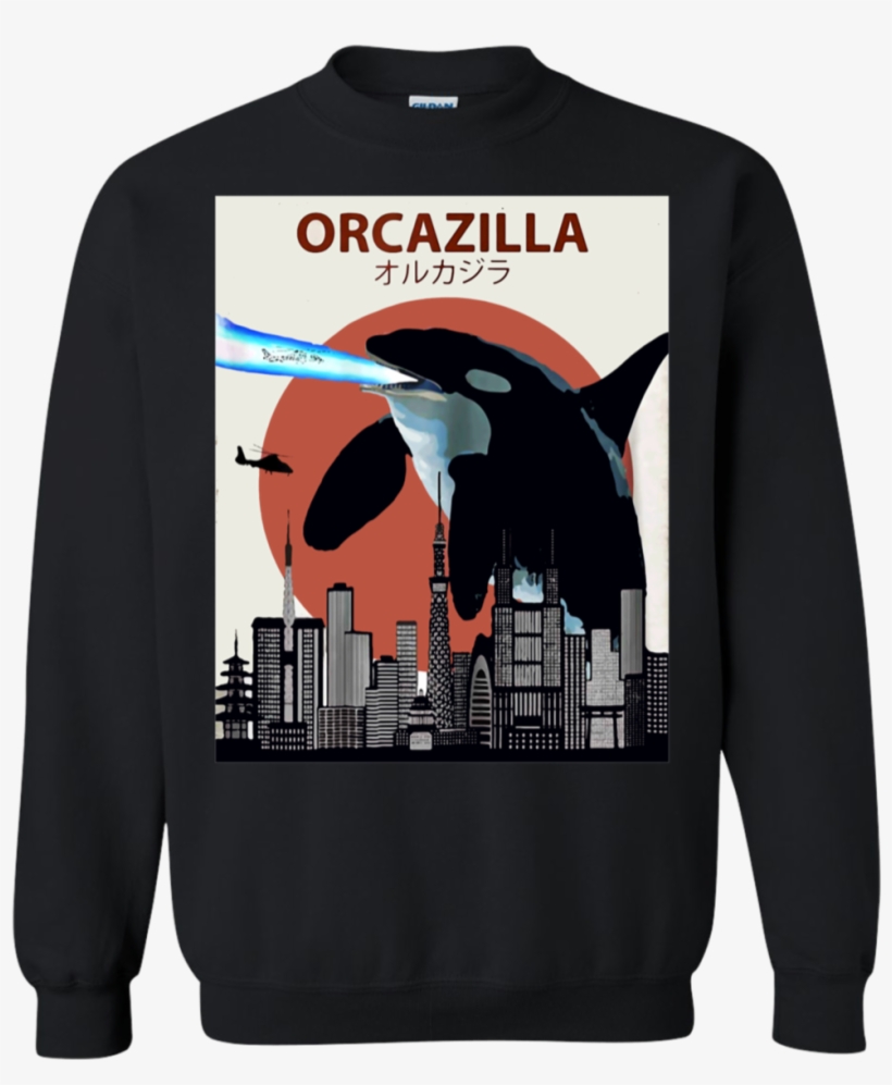 Orcazilla Funny Killer Whale Shirt Sweatshirt - Social Work Christmas Sweater, transparent png #8132397
