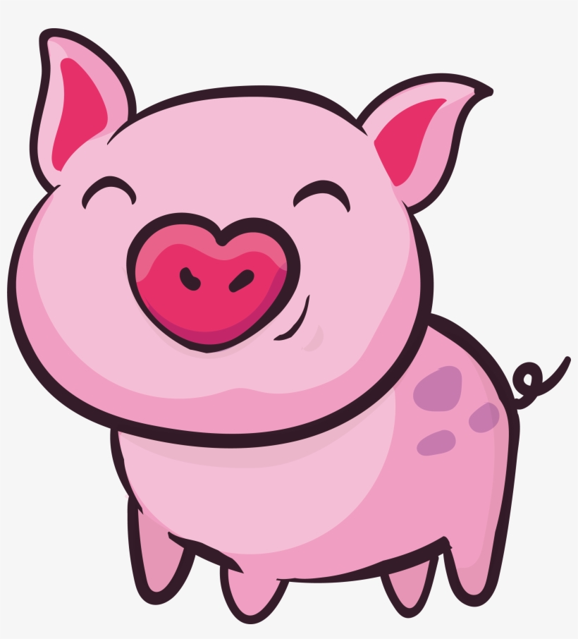 Domestic Clip Pink Cute - Pig Clipart, transparent png #8132496