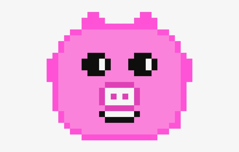 Cute Piggy - Angry Face Pixel Art, transparent png #8132654