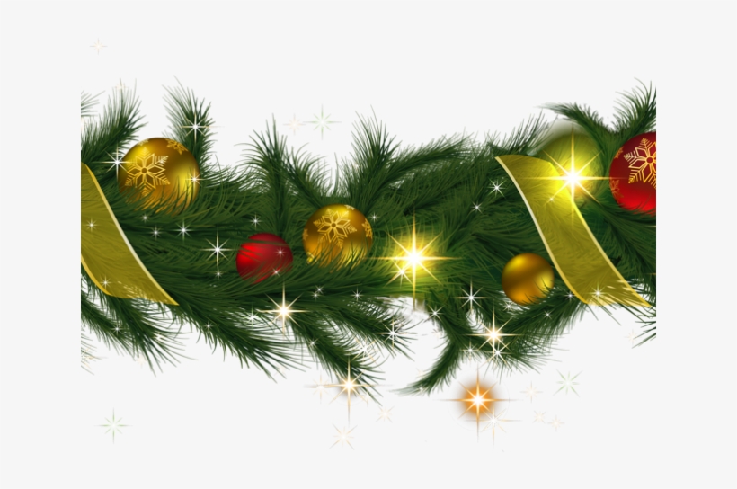 Christmas Lights Clipart Tinsel - Christmas Garland Transparent Background, transparent png #8132898