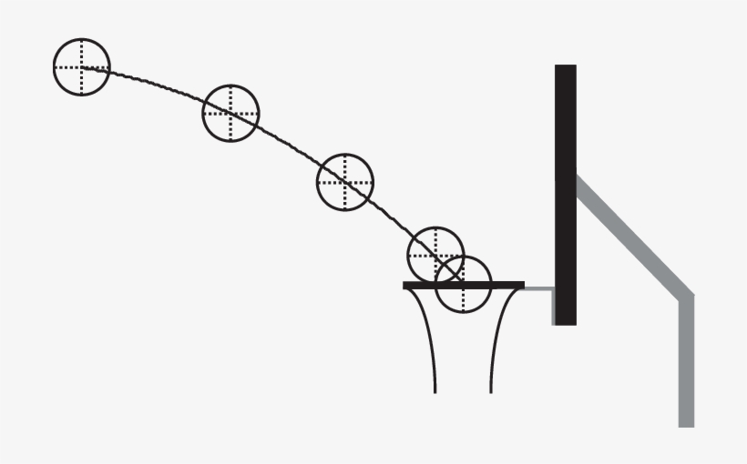 Side View Of The Basket And The Ball's Trajectory When - Line Art, transparent png #8133307