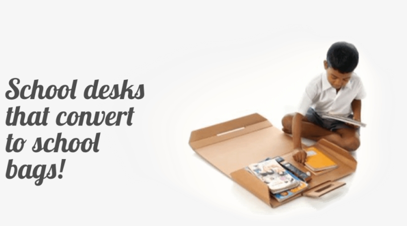 Helpdesk Is A Portable Desk And School Bag, Made Out - Sitting, transparent png #8133311