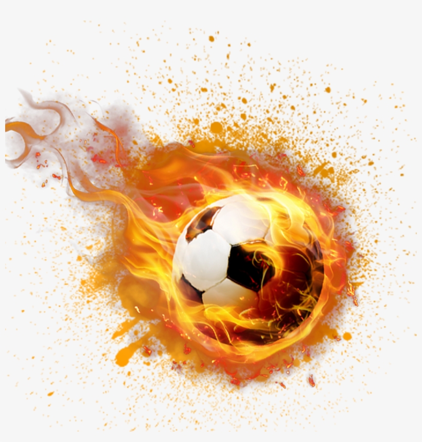 Football On Fire Png Download - Flying Soccer Ball Png, transparent png #8133713