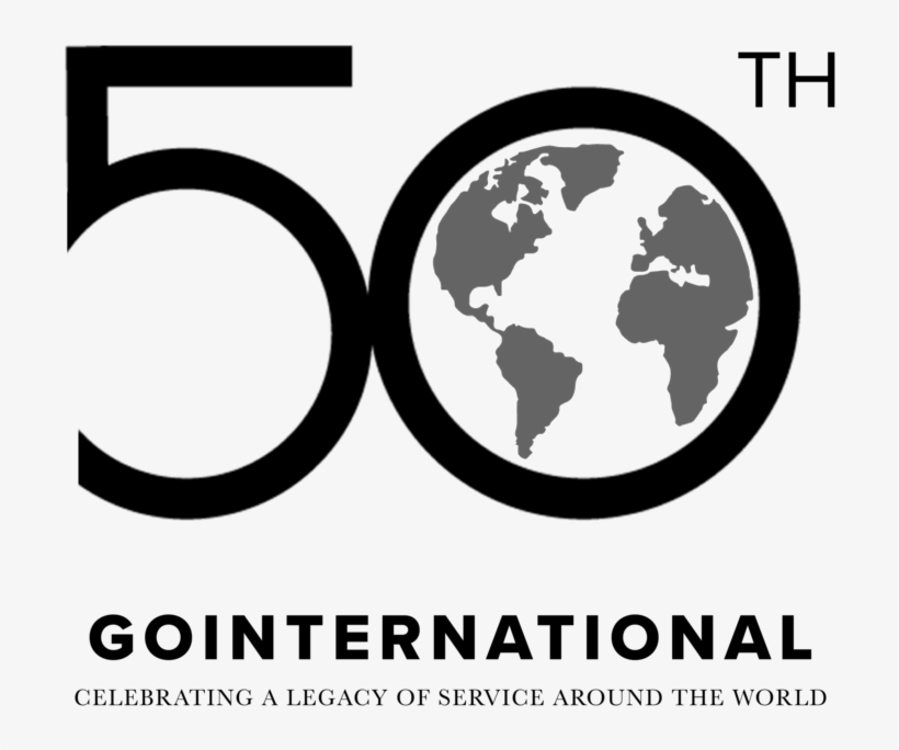 Go 50th Anniversary Logo Mock Up Bw, transparent png #8133808