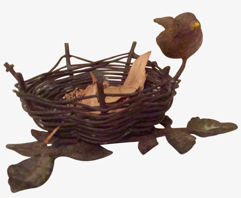 Vintage Metal Figurine Of A Bird Sitting On Side Of - Driftwood, transparent png #8134235