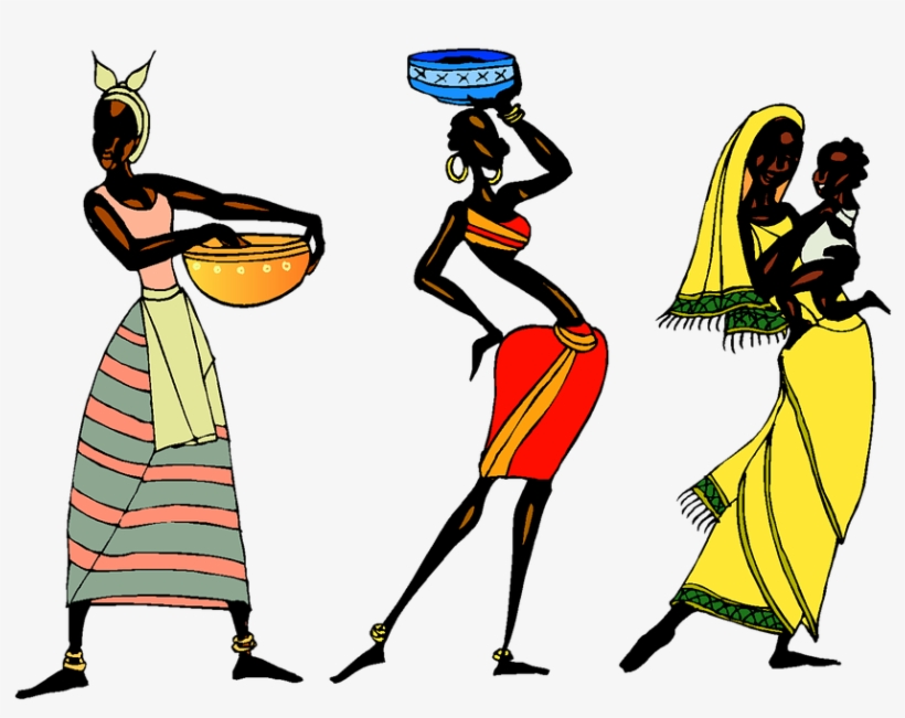 Woman, Ethic, African, People, Collage, Tribe, Tribal - African Tribal Art Drawings, transparent png #8135530
