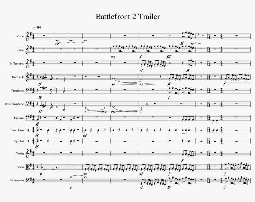 Star Wars Battlefront Ii Gameplay Trailer [wip] Sheet - Sheet Music, transparent png #8135802