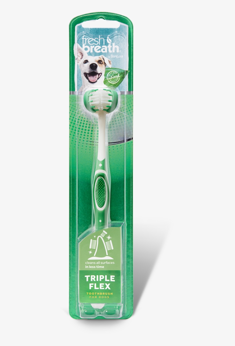 Rollover To Zoom - Tropiclean Fresh Breath Triple Flex Toothbrush For, transparent png #8137042