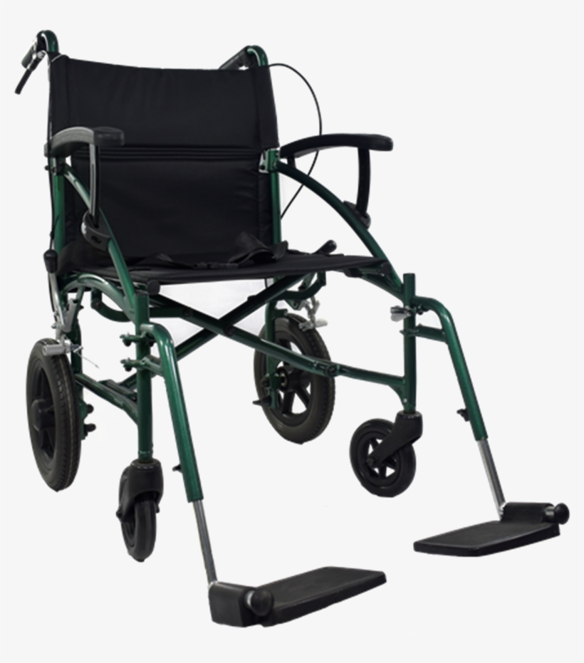 Aml Green Lightweight Transit Wheelchair - Wheelchair, transparent png #8137474