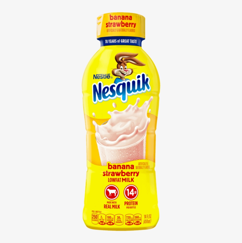 Nesquik Banana Strawberry - Nesquik Chocolate Milk, transparent png #8137863