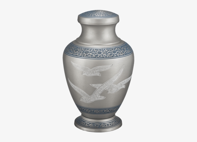 Georgia Cremation Silver With Doves Urn - Ceramic, transparent png #8138111