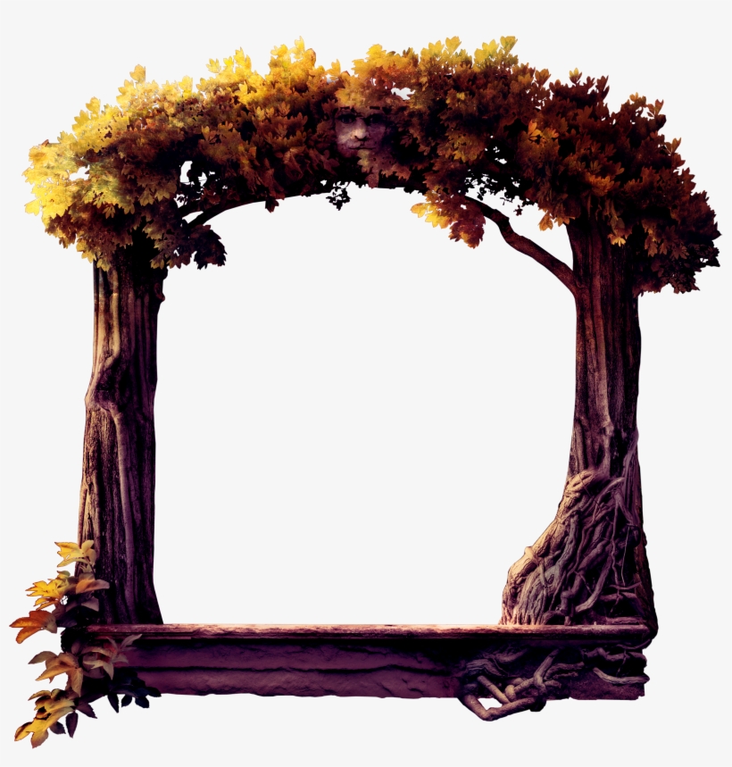 Autumn Tree Free Frame Clipart - Swing, transparent png #8139482