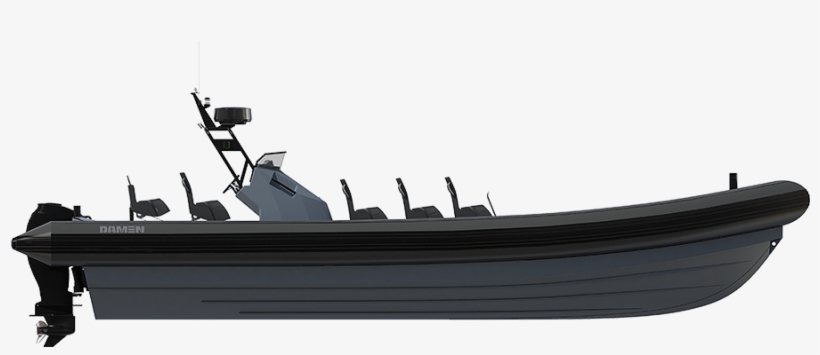 Computer Fluid Dynamics Designed Hull For Optimal Speed - Rib Boat Side View, transparent png #8140562