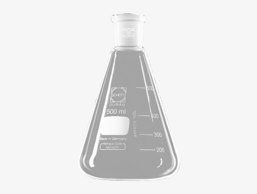 Erlenmeyer-flask With Ground Joint, Ns 24/29, 300 Ml - Glass Bottle, transparent png #8143531