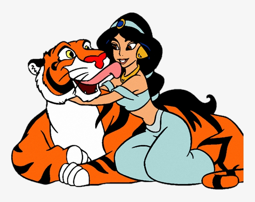 Tiger Princess Jasmine Rajah Genie Clip Art - Princess Jasmine With Tiger, transparent png #8143537