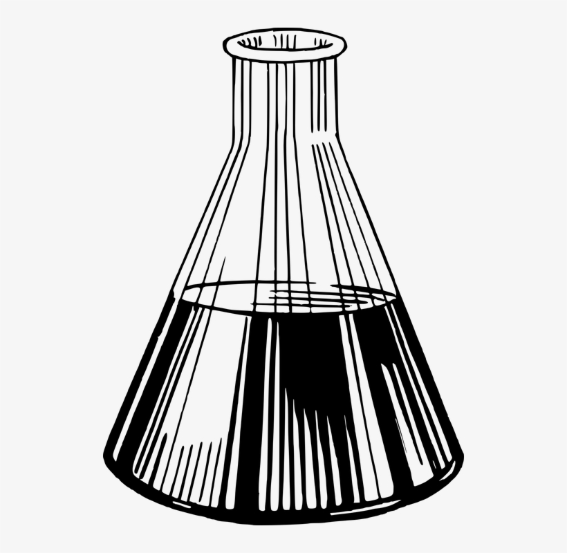 Chemistry, Conical, Flask, Glass, Glassware, Laboratory - Flask Drawing Png, transparent png #8144303