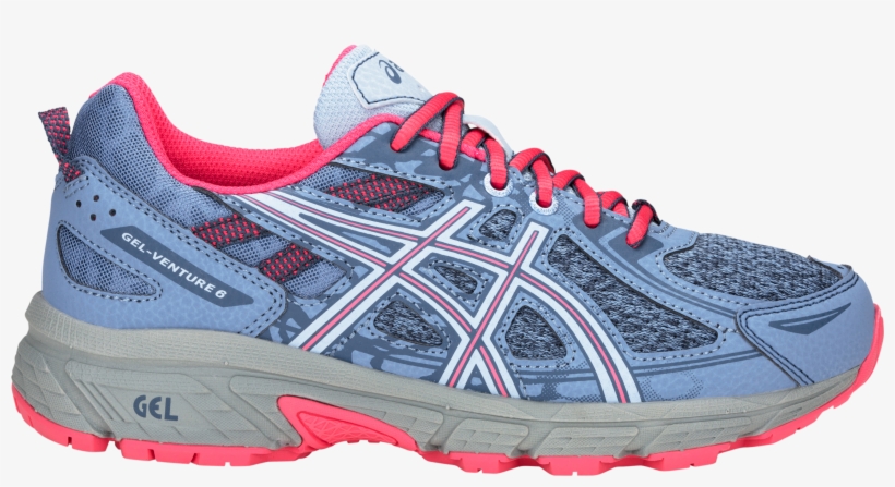 Asics Gel-venture 6 Gs Lace Blue Harmony/pink Cameo - Asics Venture 6 Gs, transparent png #8144342