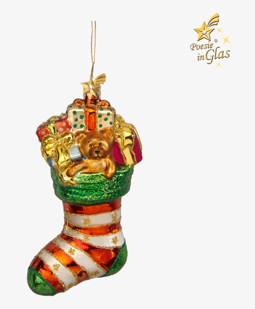 Glass Ornament Christmas Stocking - Christmas Ornament, transparent png #8145090