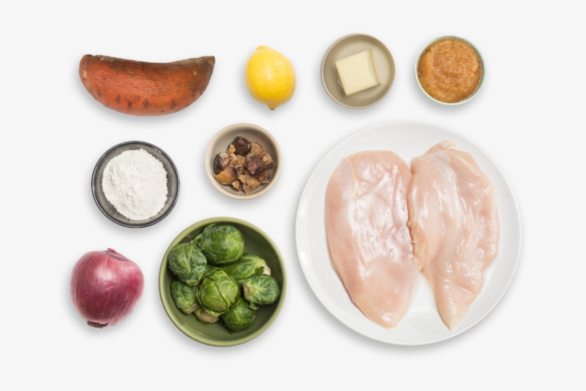 Seared Chicken & Roasted Sweet Potato Rounds With Chestnut - Potato Top View Png, transparent png #8145476