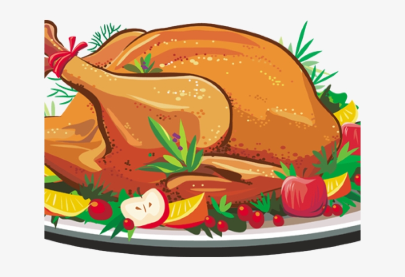 Chicken Clipart Roasted Chicken - Thanksgiving Turkey Dinner Clipart, transparent png #8145823