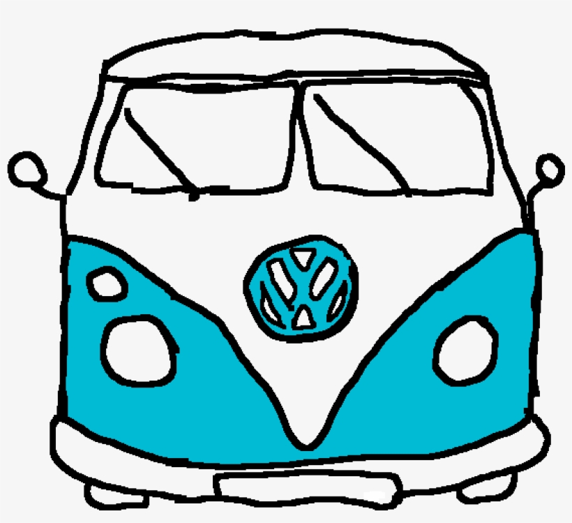 Cute Car - Volkswagen Bus Sticker, transparent png #8146095