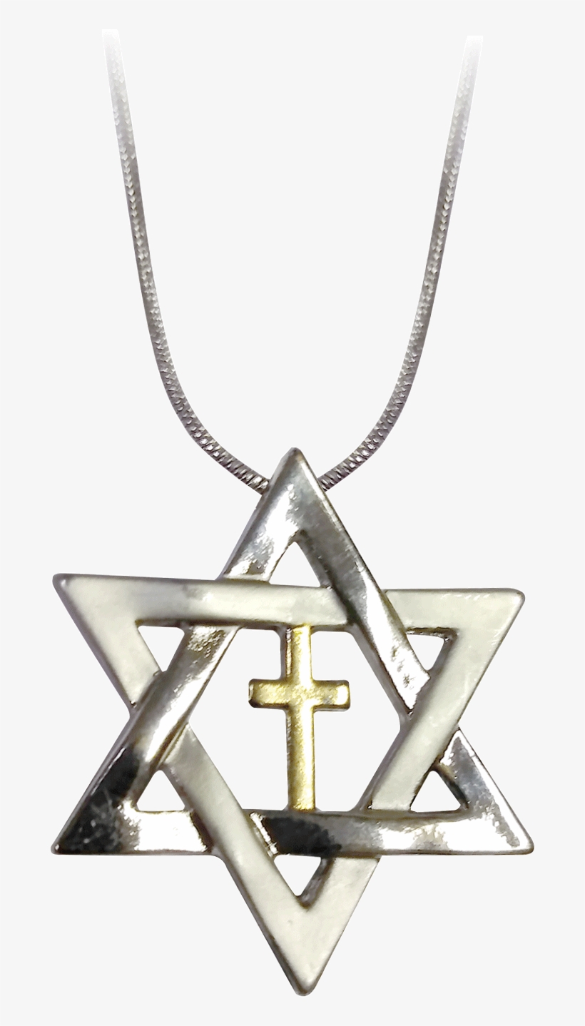 Star Of David And Cross Necklace - Locket, transparent png #8147451
