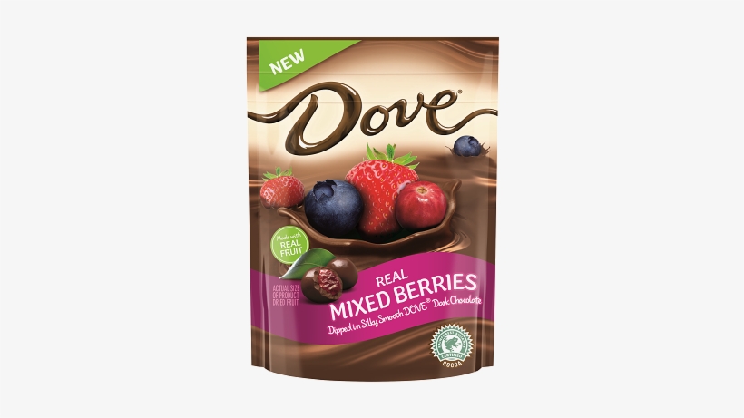 Real Mixed Berries Dipped In Silky Smooth Dove® Dark - Dove Chocolate Covered Berries, transparent png #8148055
