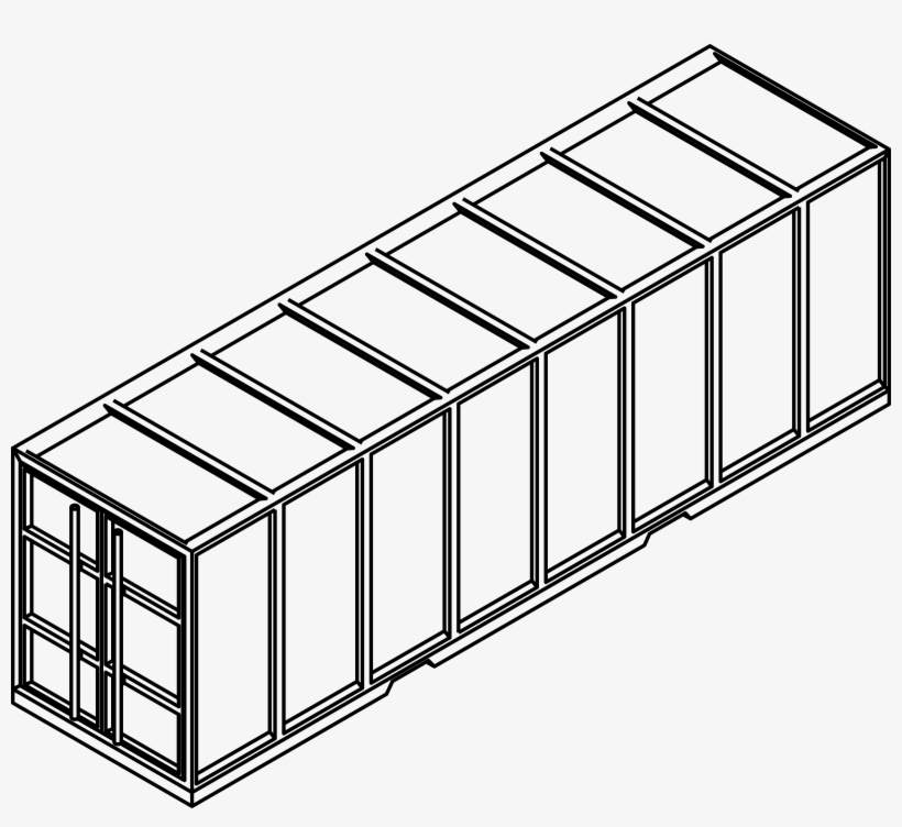 Big Image - Shipping Container Clipart Black And White, transparent png #8148162