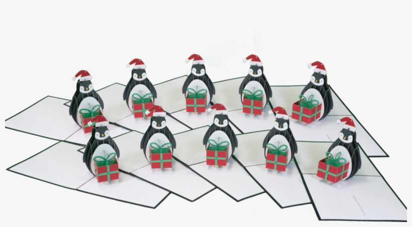 Ten Pack Holiday Penguin Pop Up Card - Penguin, transparent png #8148341