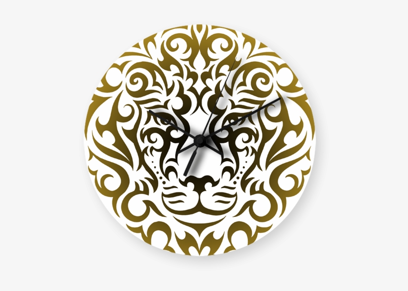 Lion Tattoo Vector Printed Wall Clock - Tattoo, transparent png #8148783