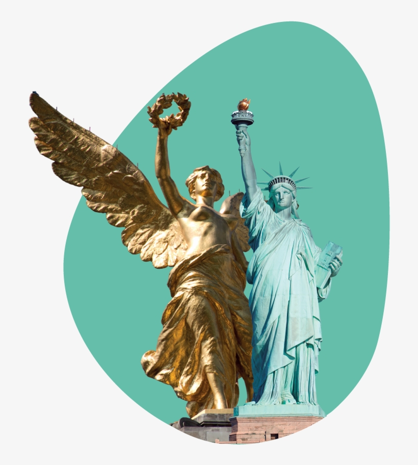 Estatua-angel - Statue Of Liberty, transparent png #8149989
