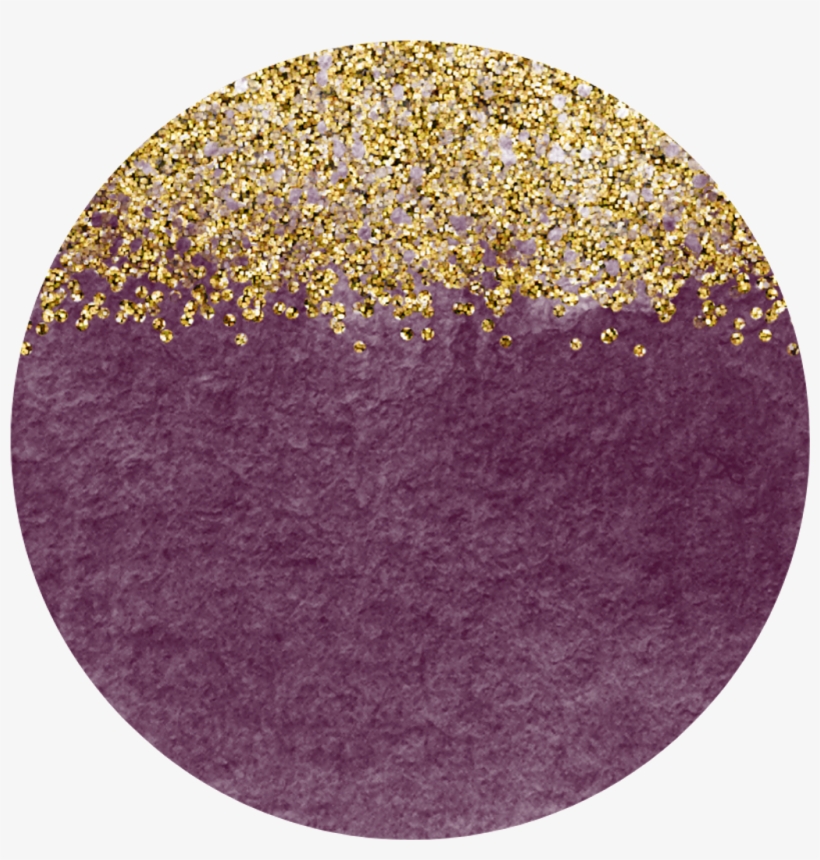 Purple Gold Glitter Circle Confetti Watercolor Watercol - Circle, transparent png #8150162