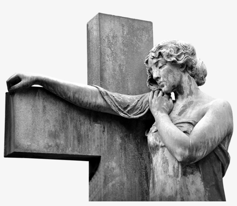 Cross, Angel, Sculpture, Statue, Faith, Religion, Holy - Sculpture, transparent png #8150172