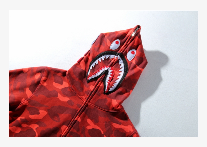 Bape 12201526 Men's Jacket Printing Hoodie Coat Shark - Casual Dress, transparent png #8150361