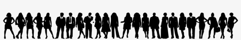 People, Group, Crowd, Line, Silhouette, Black, Standing - People Silhouette Transparent Background, transparent png #8151747
