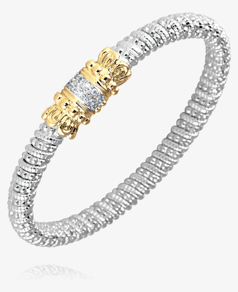 14k Gold & Sterling Silver, Diamond Bracelet - Bracelet, transparent png #8152016