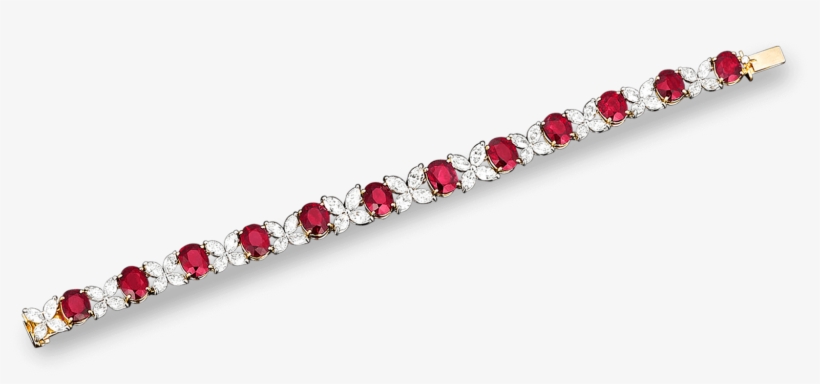 Untreated Burma Ruby And Diamond Bracelet, - Bracelet, transparent png #8152578